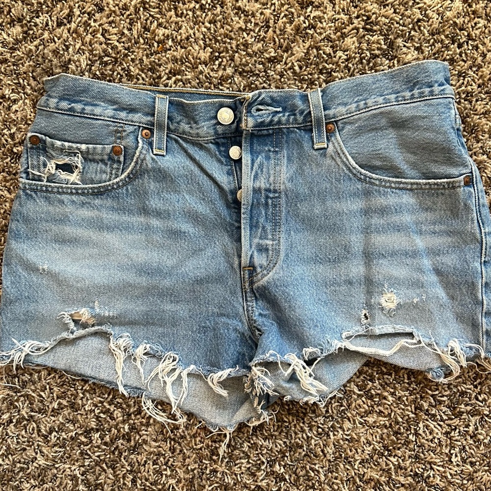 Levi’s Shorts 30 501 Button Fly High Rise Blue Denim womens Shorts